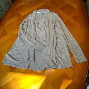 Anthropologie Women’s XS Cardigan Gray Long Open Front Soft Pockets Office